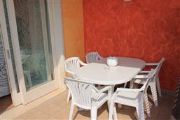 balcony with garden furniture